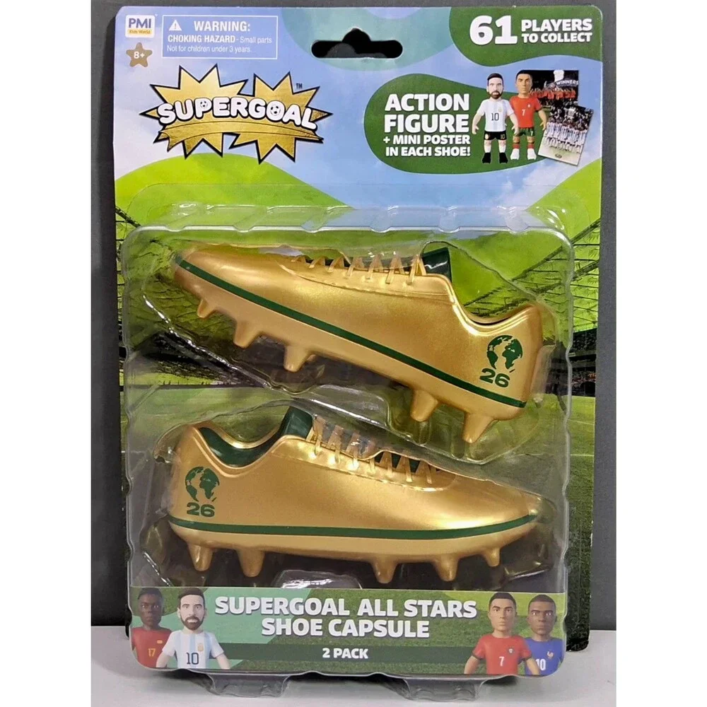 Supergoal All Stars Soccer Shoe Set 2-Pack Boxed Gold/Green Cleats